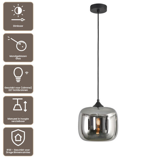 Artdelight Hanglamp Preston 24cm - Titan
