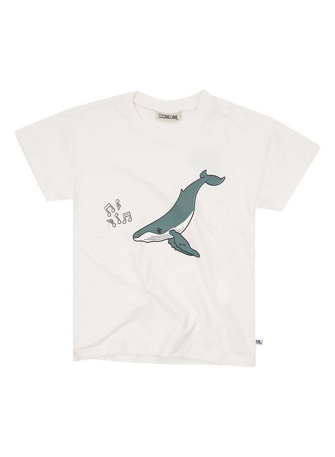 Tshirt Whale Wit 1 Print