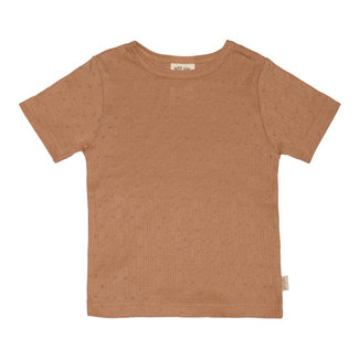 Petit Piao Tshirt Pointelle Summer Camel