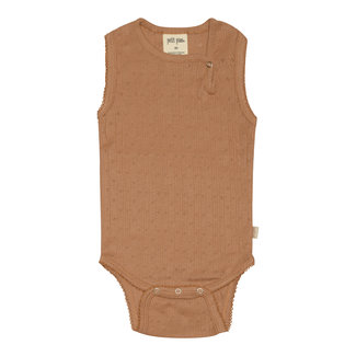 Petit Piao Romper Pointelle Summer Camel