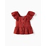 ZIPPY blouse SHort Sleeve Embroidery Dark red
