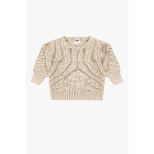 VEGA BASIC Knitted Sweater Speckeld Almond CORDERO