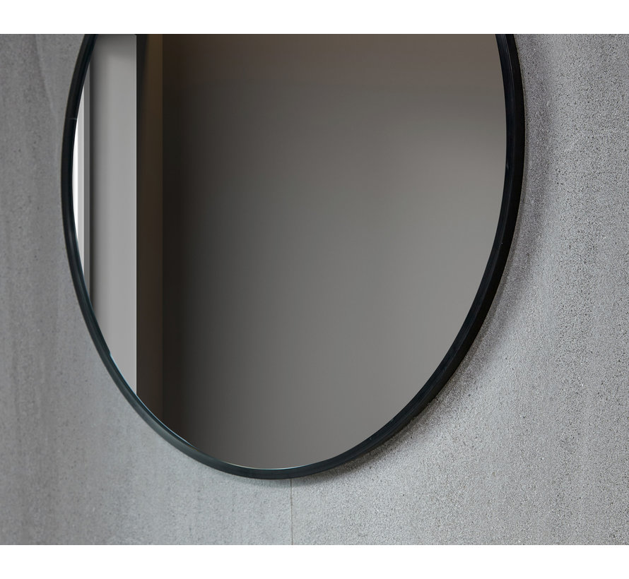 Spiegel rond 80 cm met zwart frame - Bella Mirror