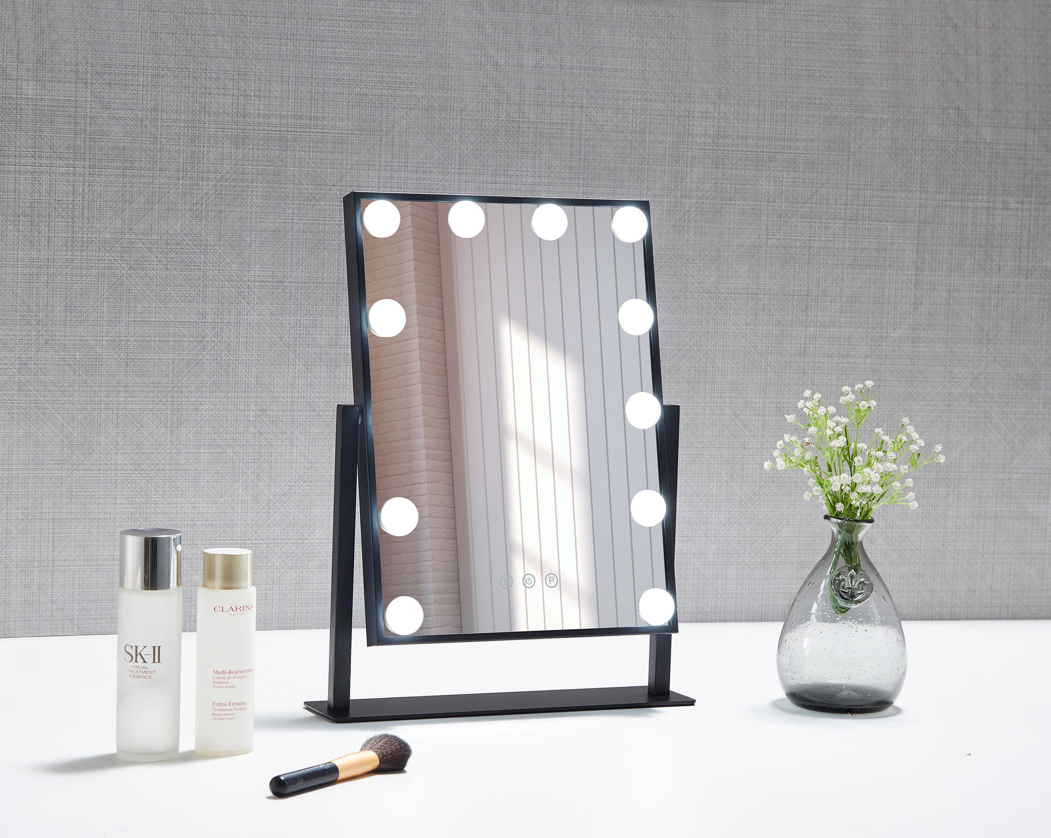 HKP12 make-up spiegel zwart 365x85x475 mm - kopen? | Bella Mirror