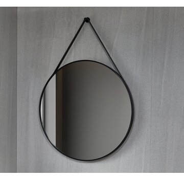 Bella Mirror Spiegel rond 80 cm met trendy riem zwart frame
