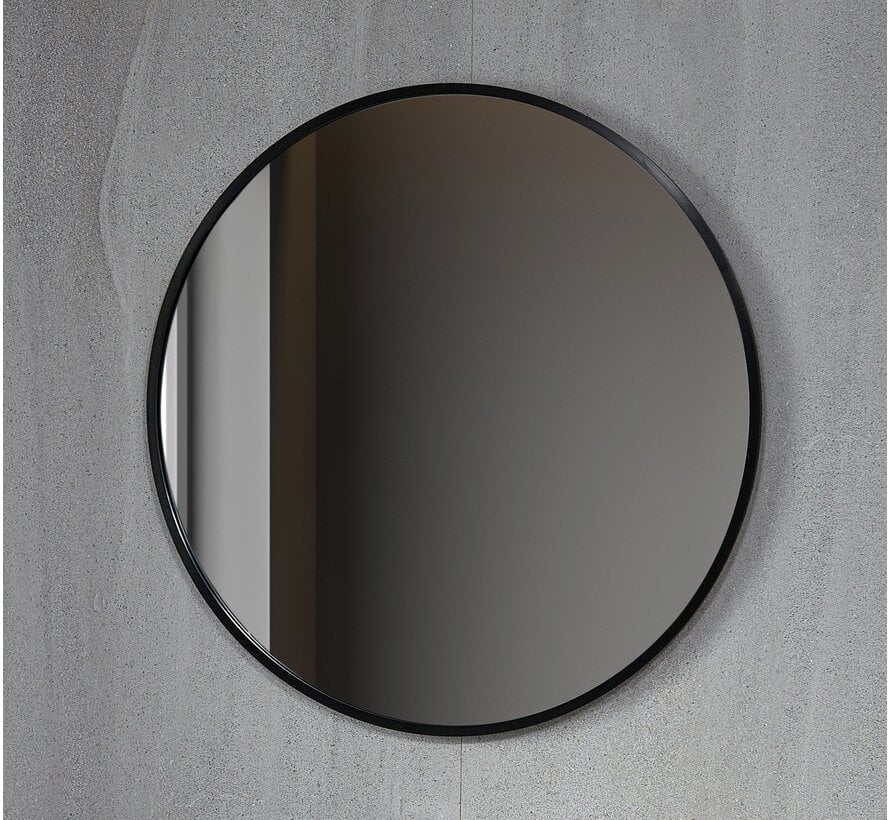 Spiegel rond 100 cm met zwart frame - Bella Mirror