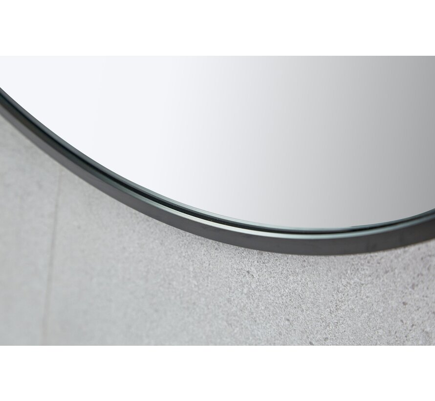 Spiegel rond 100 cm met zwart frame - Bella Mirror