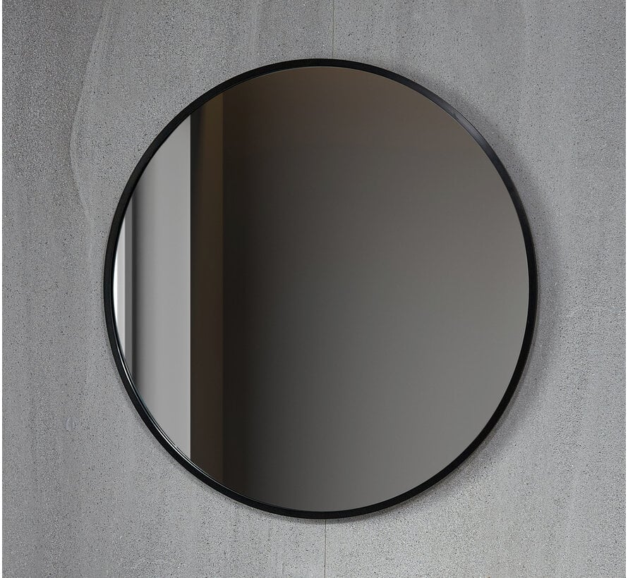 Spiegel rond 80 cm met zwart frame - Bella Mirror