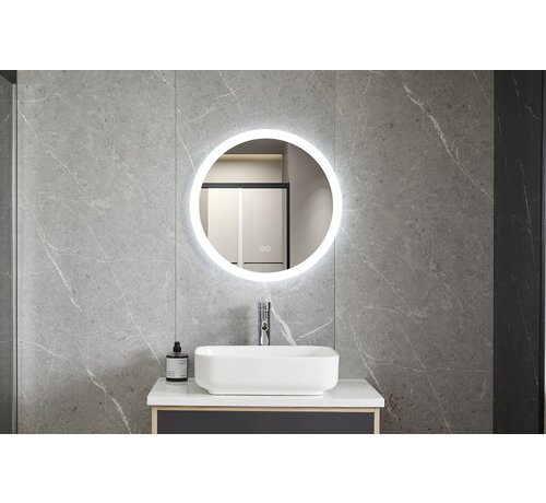 Bella Mirror Spiegel rond 80 cm frameloos, inbouw led verlichting en anti condens