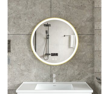 Bella Mirror Smart spiegel rond 60cm gouden frame met led verlichting, anti-condens en wifi