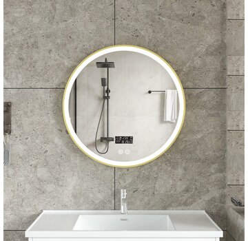 Bella Mirror Smart spiegel rond 60cm gouden frame met led verlichting, anti-condens en wifi