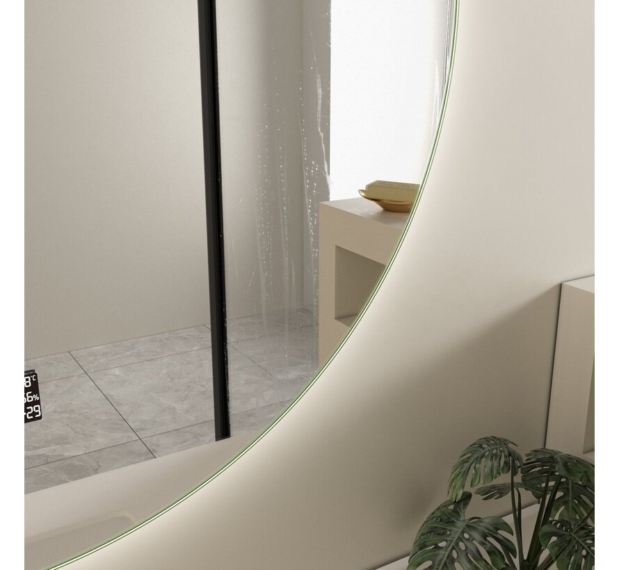 Smart spiegel rond 80cm frameloos met led verlichting, anti-condens en wifi