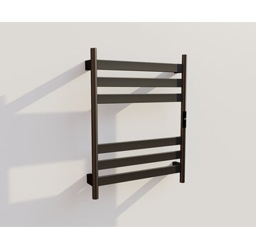 Quality Heating Elektrische handdoek radiator zwart met thermostaat A-CS06G-B