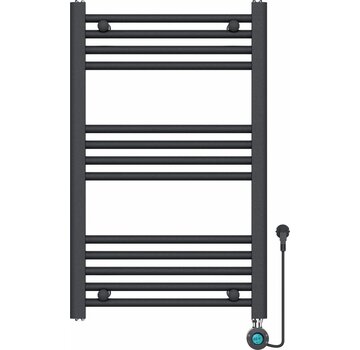 Quality Heating Handdoekradiator Elektrisch met Digitale Thermostaat - Radiator Badkamer - 800 × 500 mm - Mat zwart - 300 Watt