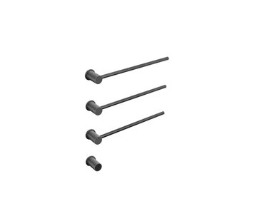 Quality Heating Elektrische handdoek radiator zwart met thermostaat L-SR0003-B