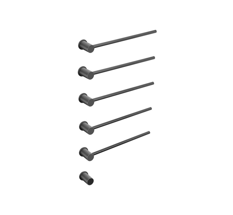 Elektrische handdoek radiator zwart met thermostaat L-SR0005-B