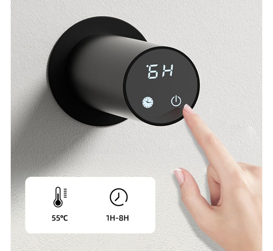 Elektrische handdoek radiator zwart met thermostaat L-SR0005-B