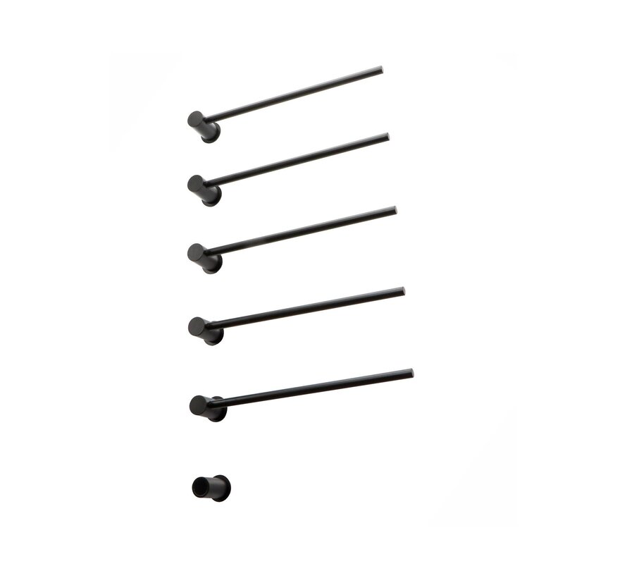 Elektrische handdoek radiator zwart met thermostaat L-SR0005-B