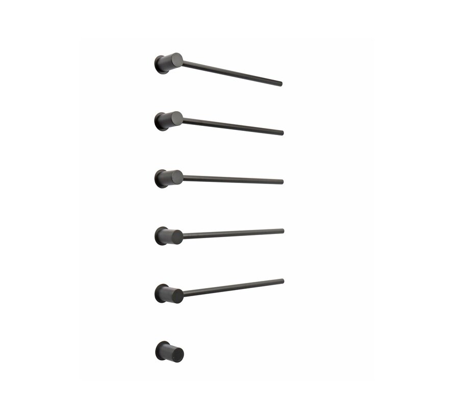 Elektrische handdoek radiator zwart met thermostaat L-SR0005-B