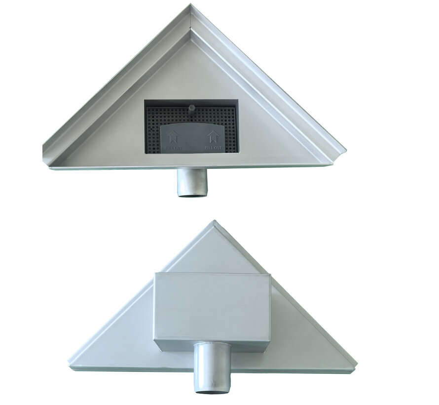 Hoekdrain 20 x 28 x 8 cm RVS