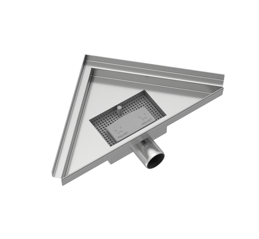 Hoekdrain 20 x 28 x 8 cm RVS