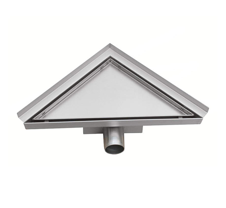 Hoekdrain 20 x 28 x 8 cm RVS