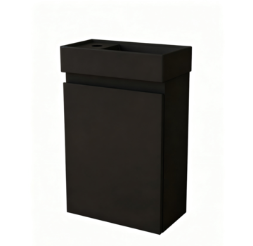 Nurion Nurion Toiletmeubel Milan - mat zwarte basin en zwart houden kast - 45 x 22,5 x 65 cm