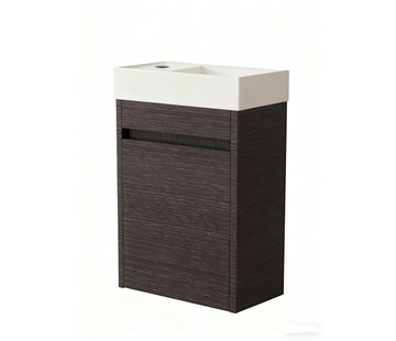 Nurion Nurion Toiletmeubel Luca - glanzend wit basin en zwart houten kast - 41 x 22,5 x 65 cm