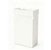 Nurion Nurion Toiletmeubel Lotte - glanzend witte basin en wit houten kast - 41 x 22,5 x 65 cm