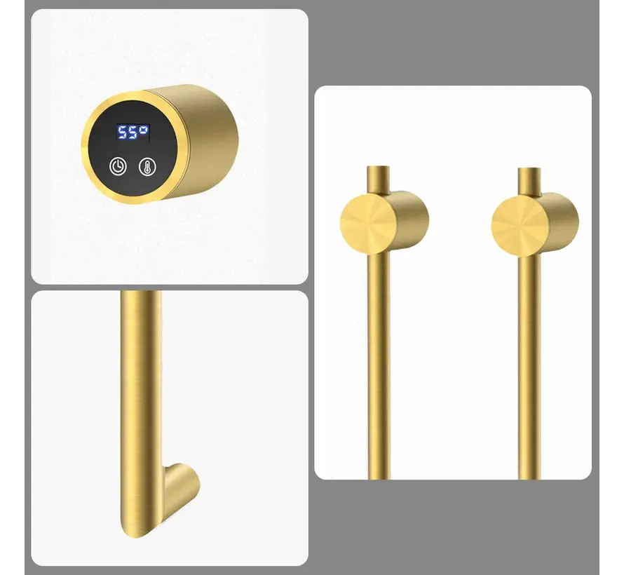 Elektrische handdoek radiator gold met thermostaat L-SR0200-T