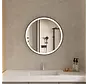 Smart spiegel rond 60 cm zwart frame met led verlichting, anti-condens en wifi