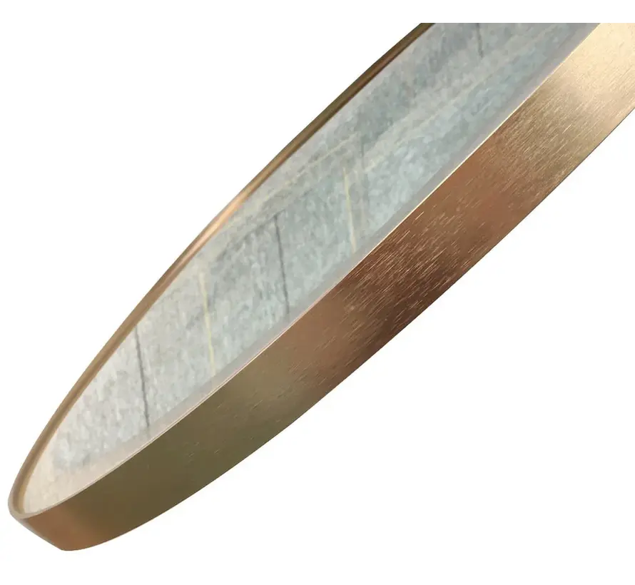 Smart spiegel rond 80cm gouden frame met led verlichting, anti-condens en wifi