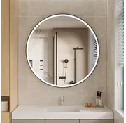 Bella Mirror Smart spiegel rond 100cm zwart frame met led verlichting, anti-condens en wifi