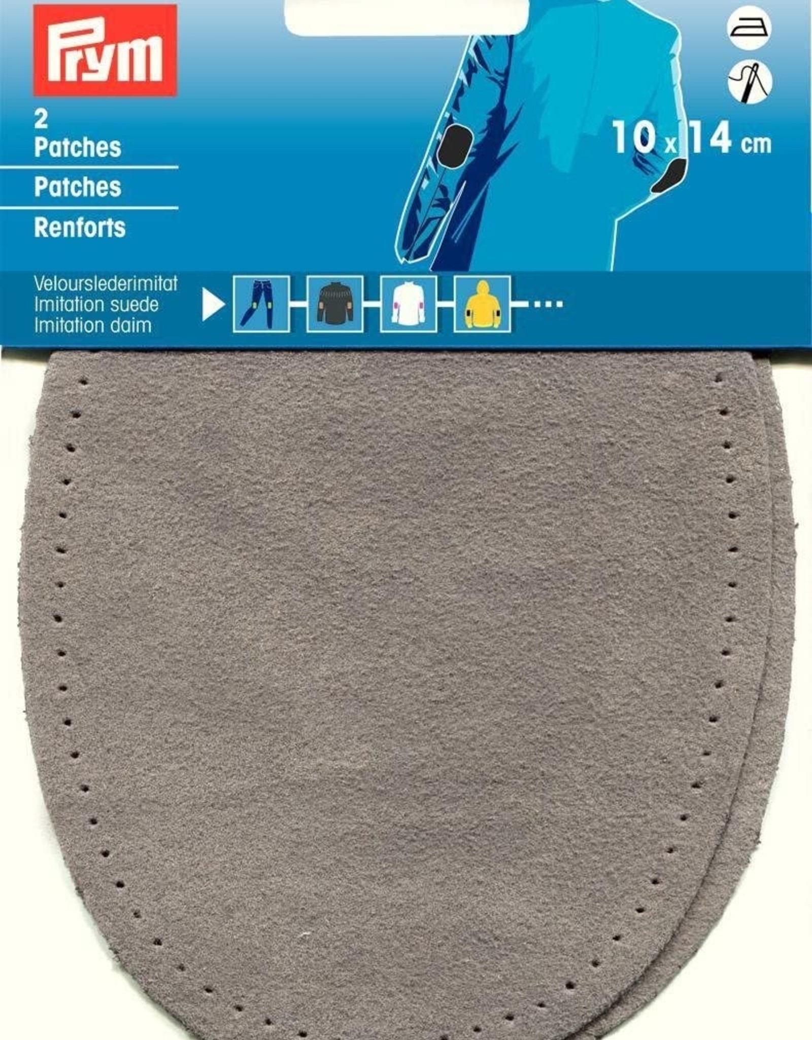 Prym -  patches suedeimitatie 10x14cm grijs - 929 381