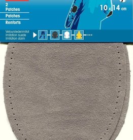 Prym -  patches suedeimitatie 10x14cm grijs - 929 381