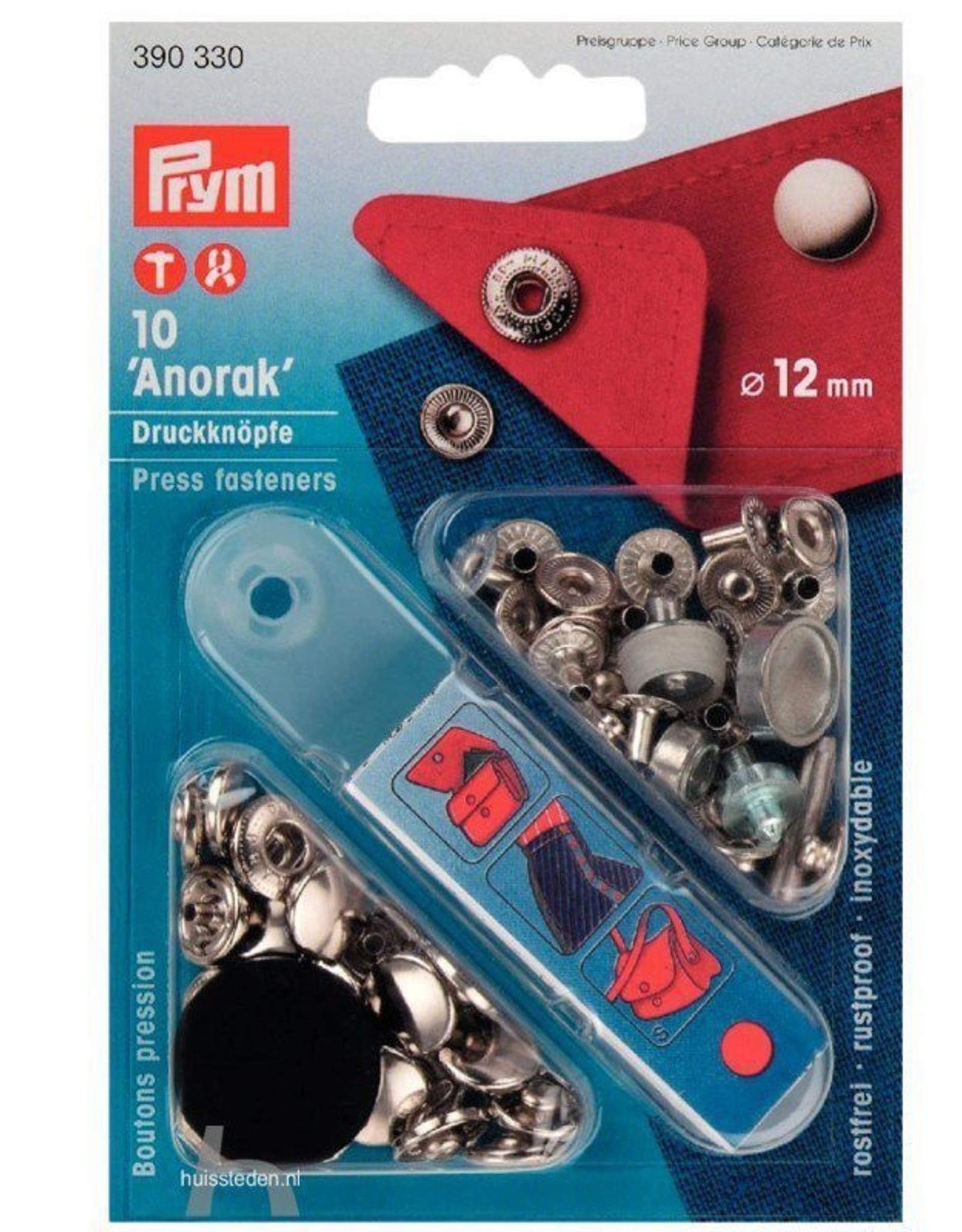 Prym - Naaivrije drukknopen Zilver 12mm - 390 330