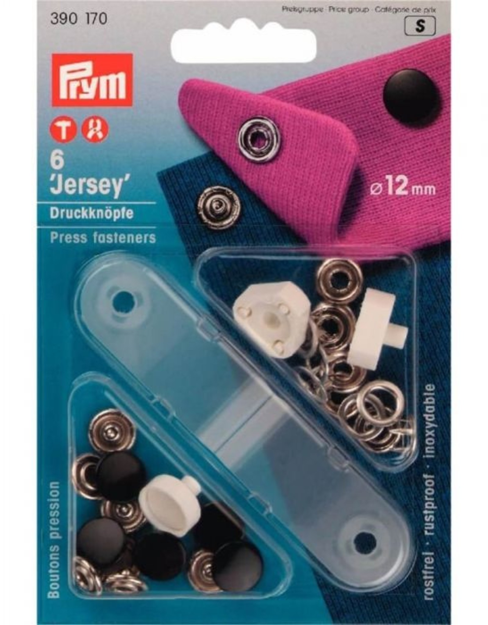 Prym - Naaivrije drukknopen 12mm zwart - 390 170