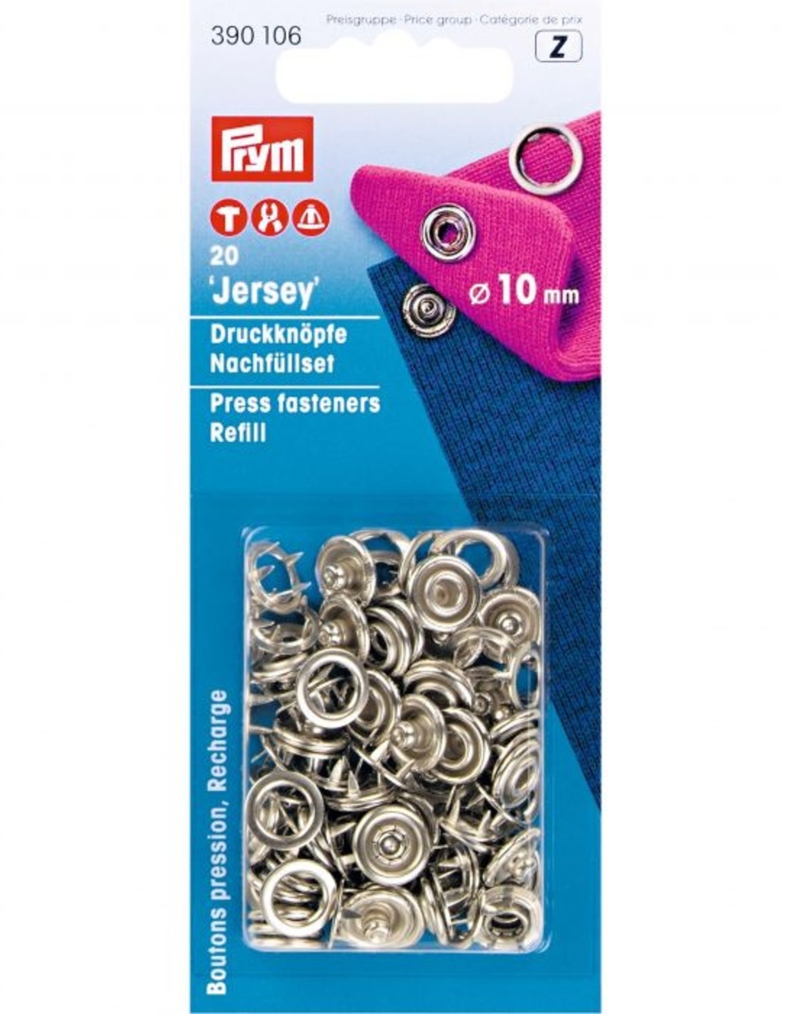 Prym - Navulling 10mm open Zilver - 390 106