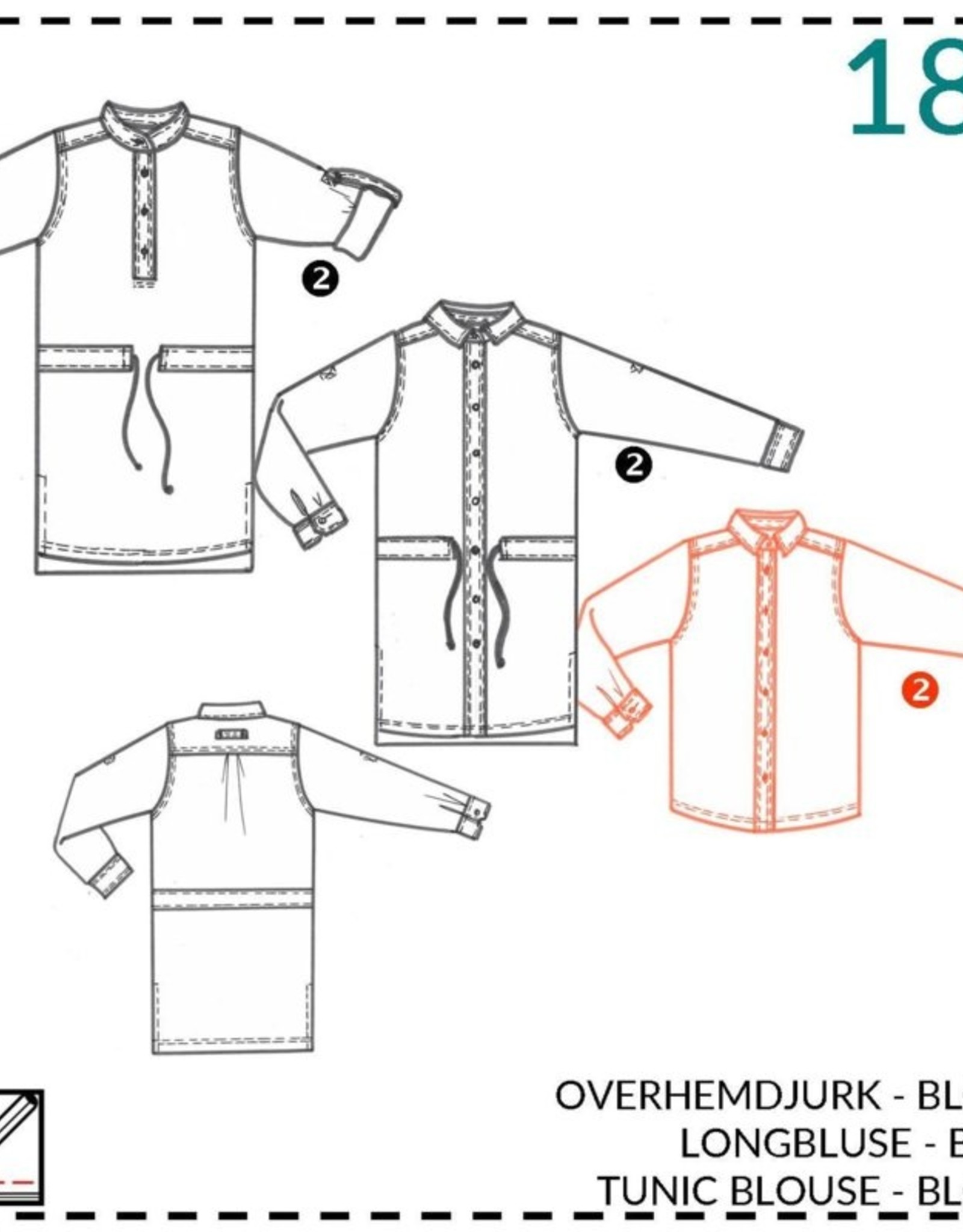 Abacadabra Overhemdjurk, blouse 188 - Abacadabra