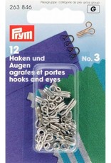 prym - haken en ogen no.3 zilver - 263 846