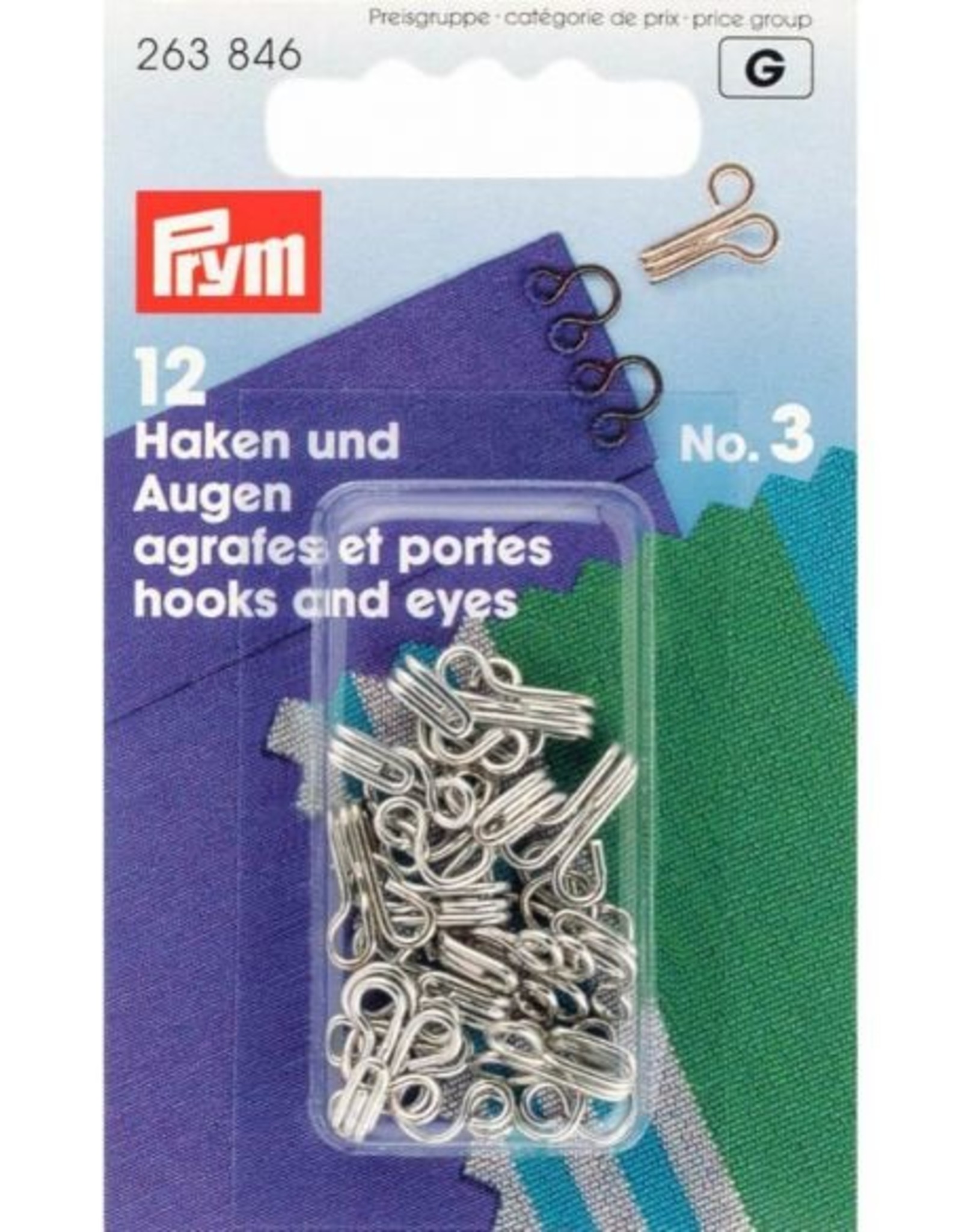 prym - haken en ogen no.3 zilver - 263 846