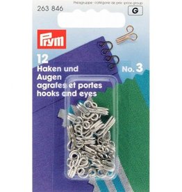 prym - haken en ogen no.3 zilver - 263 846
