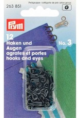 prym - haken en ogen no.3 zwart - 263 851