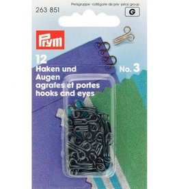 prym - haken en ogen no.3 zwart - 263 851