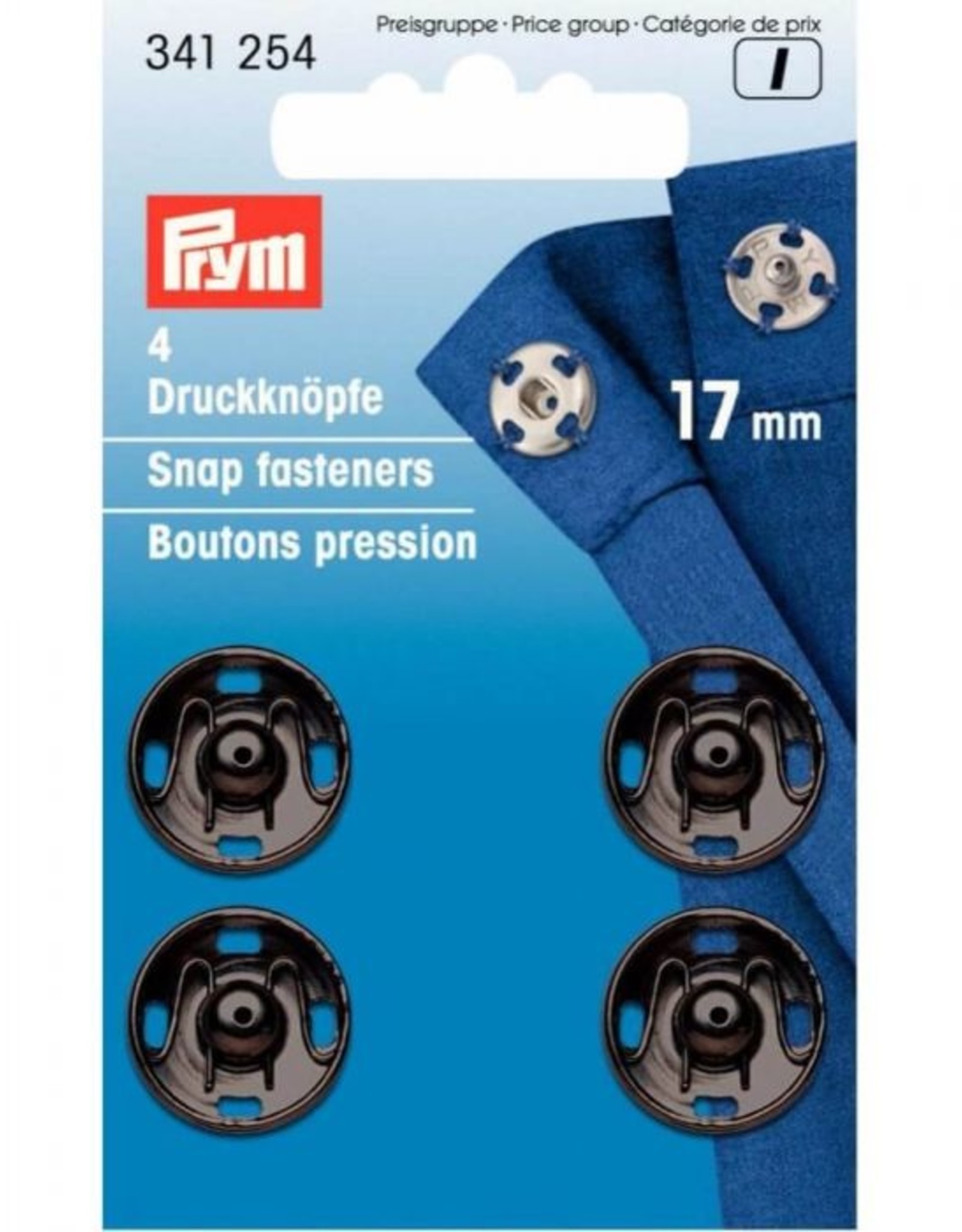 Prym - aannaaidrukknoop 17mm Zwart - 341 254