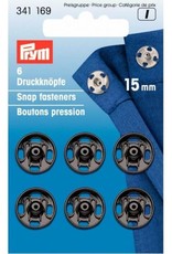 Prym Prym - aannaaidrukkers Zwart 15mm - 341 169