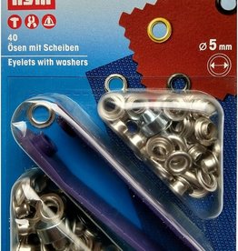 Prym - Ring+Schijf 5mm zilver - 542 410