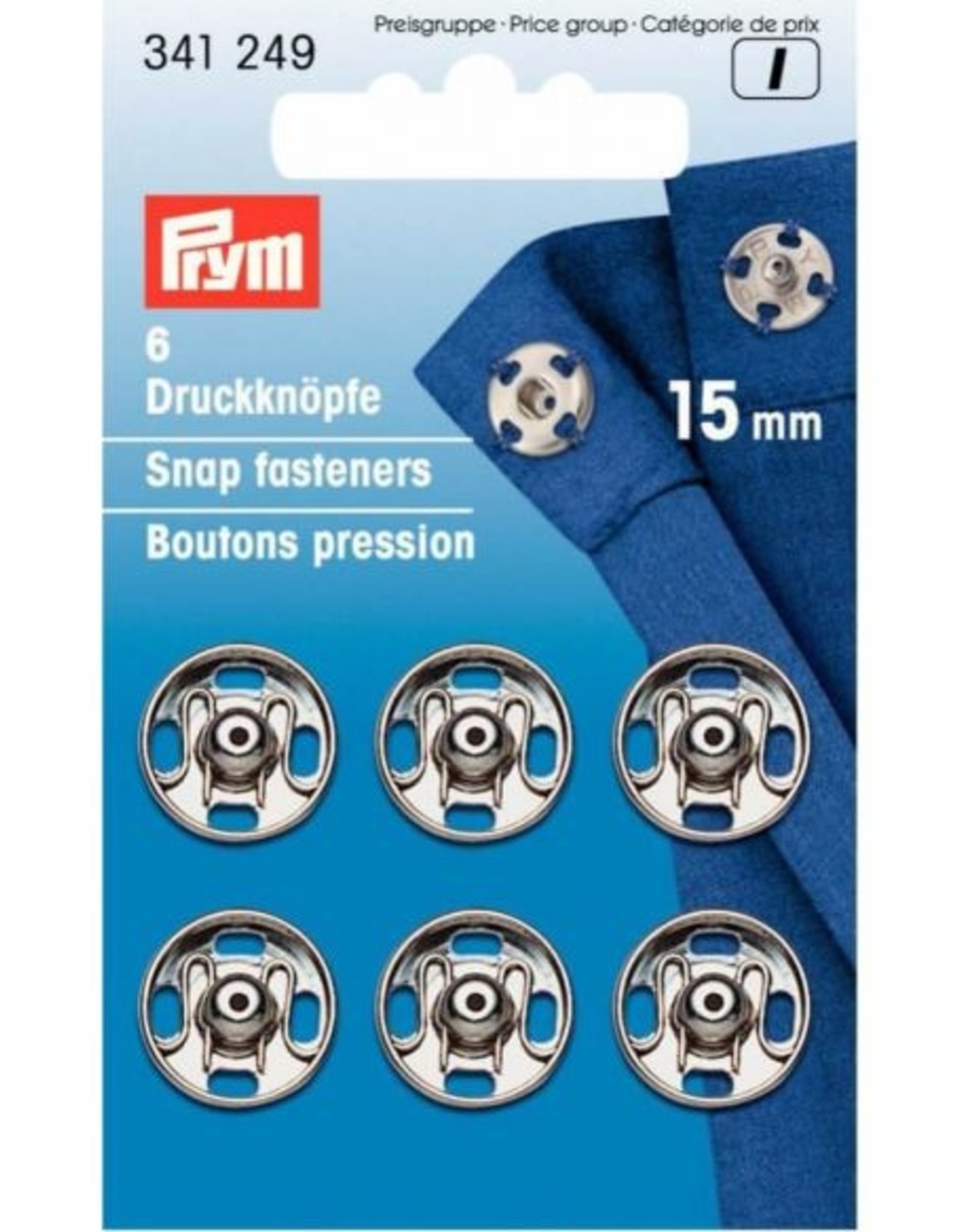 Prym - aannaaidrukkers Zilver 15mm - 341 249