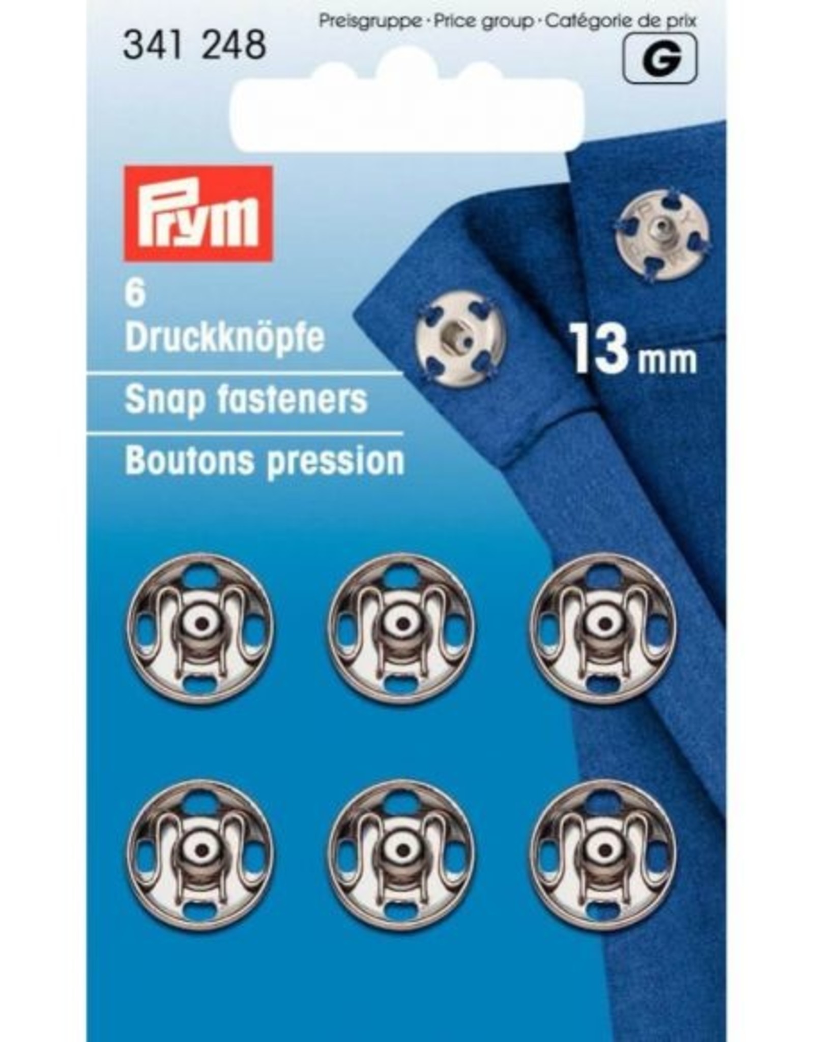 Prym - aannaaidrukkers Zilver 13mm  - 341 248