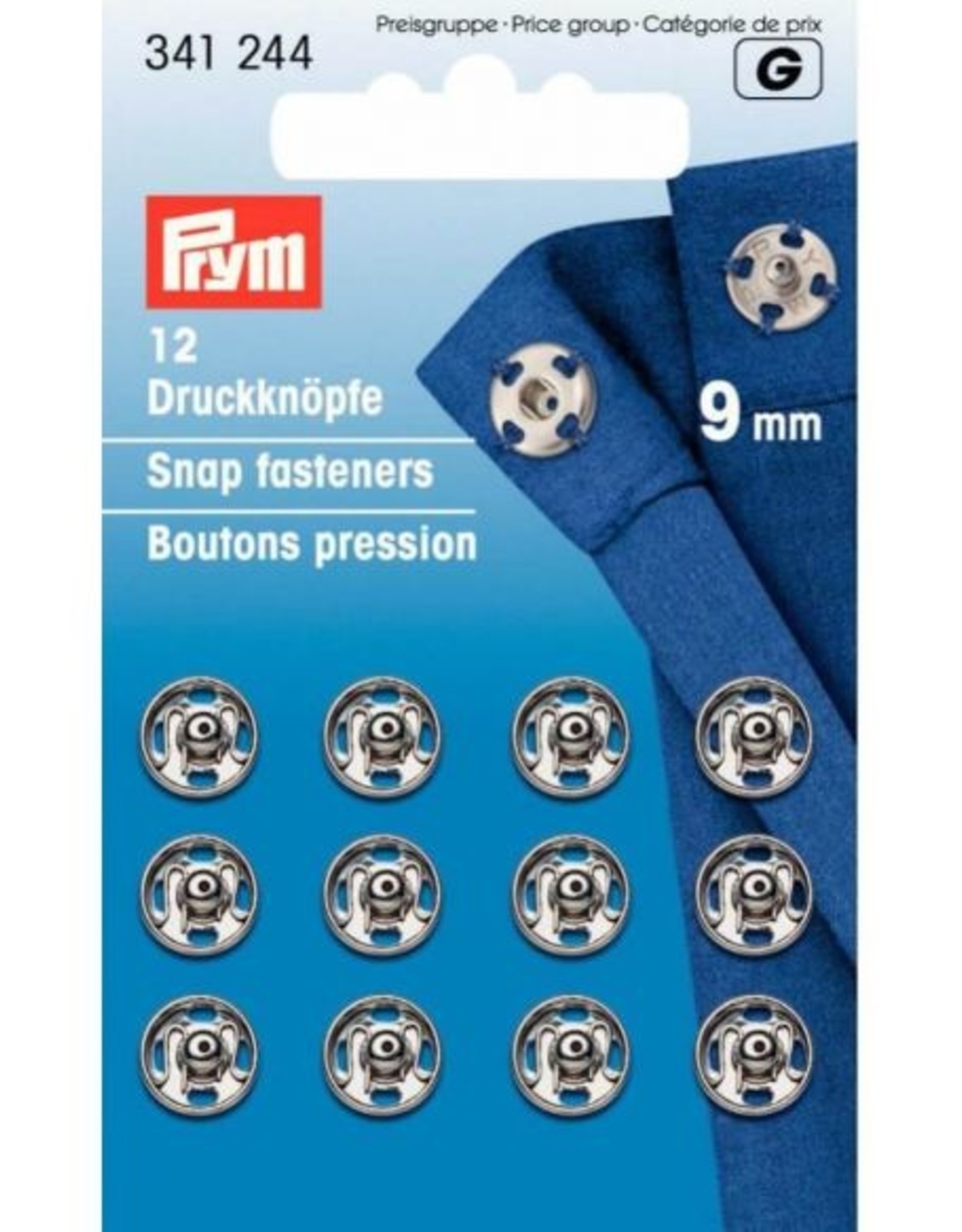 Prym - aannaaidrukkers 9mm zilver - 341 244